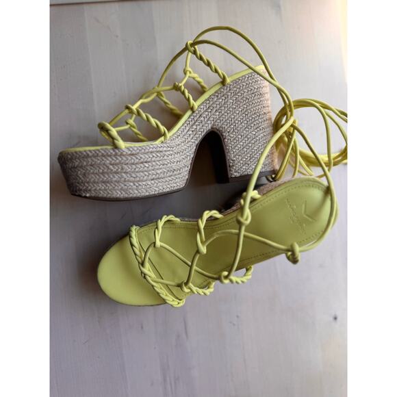 MARC FISHER LTD Oliver Platform Sandal In Light Green size 6 - Picture 3 of 10